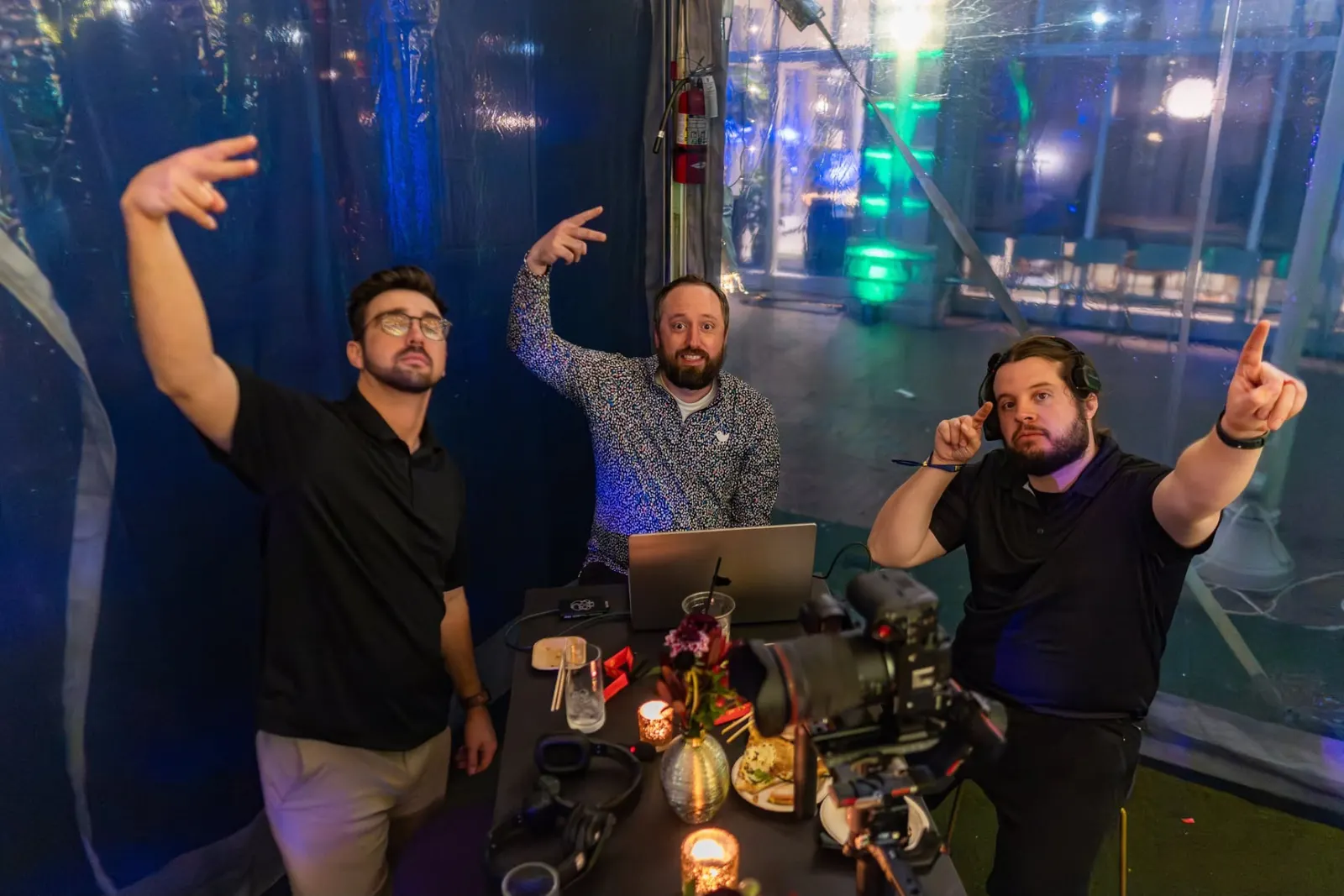 Let People See crew on a colorful studio set