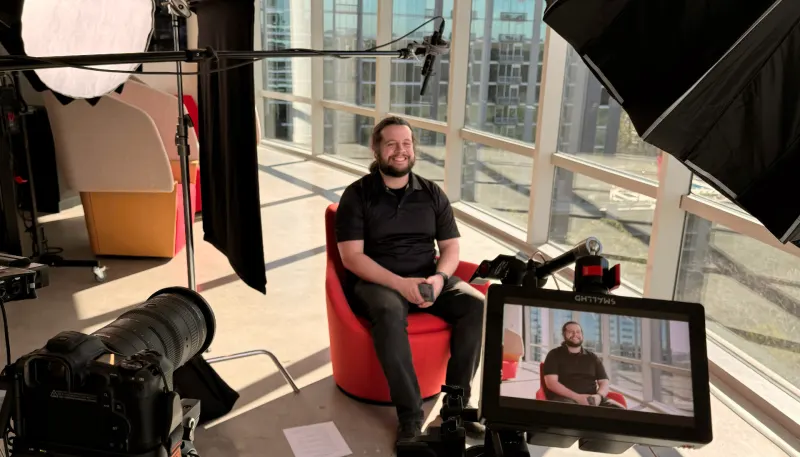 Stephen Talmage, co-owner and head of production at Let People See, on a video shoot